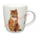 Mug chat roux et blanc assis