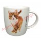 Mug chat roux et blanc debout
