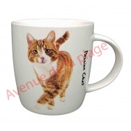 Mug chat roux et blanc debout