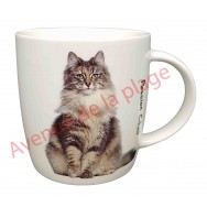 Mug chat gris assis