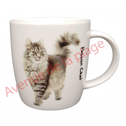 Mug chat gris debout