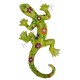 Lézard mural vert 22 cm en résine