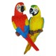 Couple de perroquets rouge et bleu à accrocher 19 cm