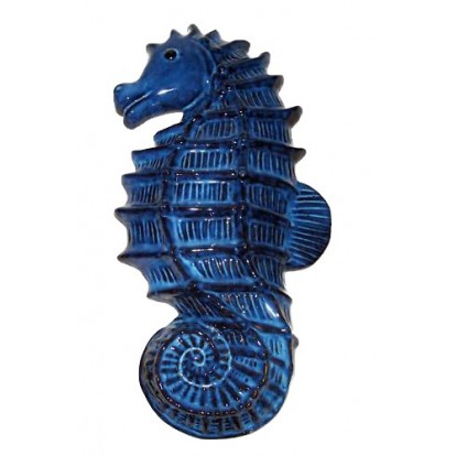 Hippocampe bleu 30 cm en céramique