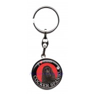 Porte clé rond en métal J'aime mon cocker spaniel