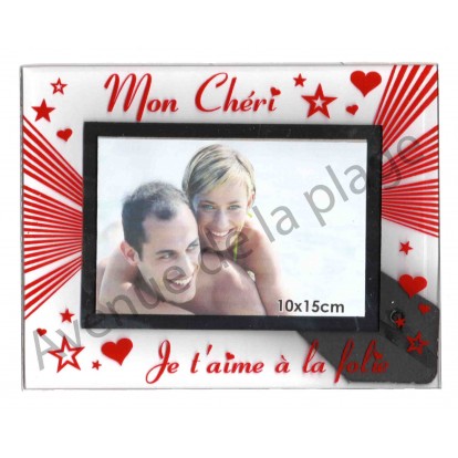 Cadre photo "Mon chéri je t'aime à la folie"