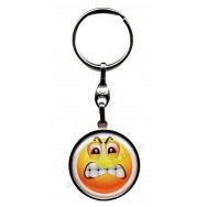 Porte clés métal émoticône en colère