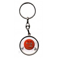 Porte clés métal émoticône furieux