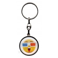 Porte clés métal émoticône drapeau français