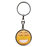 Porte clés métal émoticône grand sourire