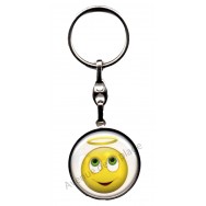 Porte clés métal émoticône ange