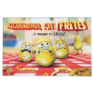Planche à découper humoristique "Aujourd'hui c'est frites !"
