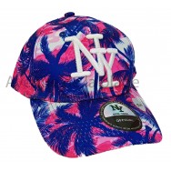 Casquette NY snapback palmiers visière arrondie, modèle A