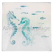 Dessous de plat couple d'hippocampes