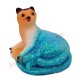 Sujet météo chat couché modèle B, bleu par beau temps.