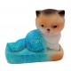 Statuette météo chaton assis, bleu par beau temps.