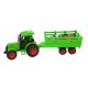 Tracteur vert avec animaux de la ferme