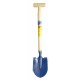 Pelle de plage en fer et manche bois 68 cm bleue.