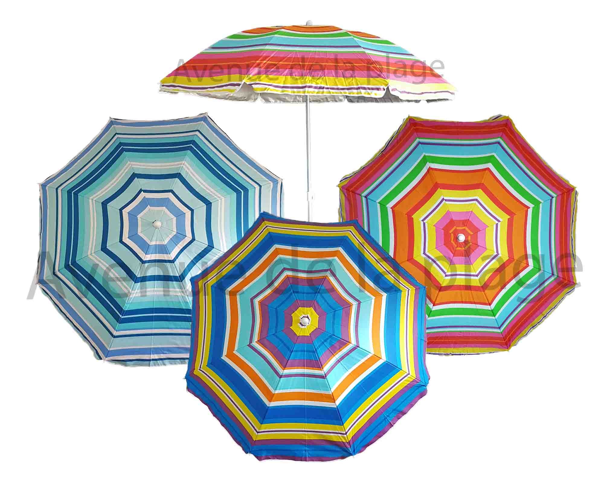 Parasol De Plage Anti Uv Multicolore 140 Cm