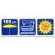 Parasol de plage anti UV multicolore 180 cm