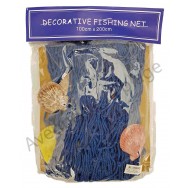 Filet de pêche bleu avec coquillages 100 x 200 cm