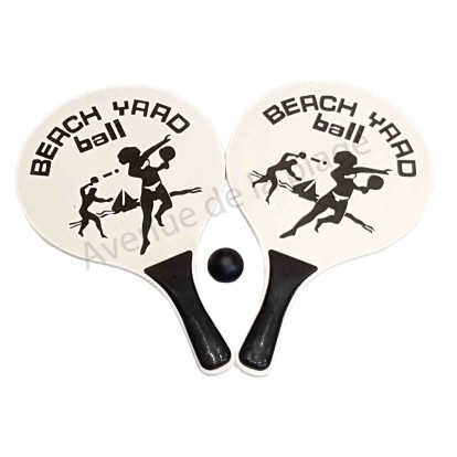 Raquettes de plage noires en bois