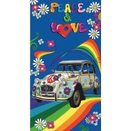 Serviette de plage 2 CV Peace and Love