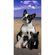 Serviette de plage bouledogues français