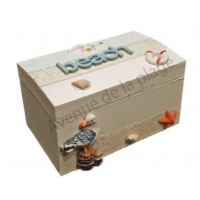 Coffret en bois style marin sable brillant