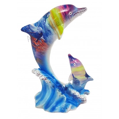 Statuette dauphin et son petit paysage marin B