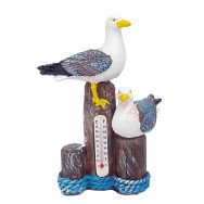 Thermomètre couple de mouettes sur piquets