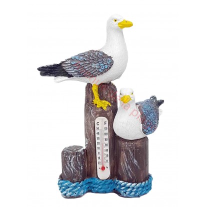 Thermomètre couple de mouettes sur piquets C