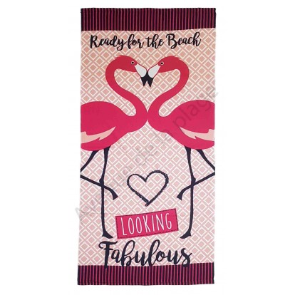 Serviette de plage Flamant rose Faboulous