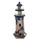 Phare marin en bois vieilli 26 cm ancre.