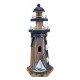 Phare marin en bois vieilli 26 cm voilier.
