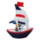 Voilier avec voiles en métal 13.5 cm B