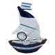 Voilier avec voiles en métal 13.5 cm D