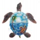 Tortue de mer palmiers et strass 15 cm à suspendre
