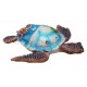 Tortue de mer palmiers et strass 15 cm à suspendre