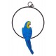 Perroquet bleu sur perchoir 32 cm