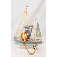 Voilier design lumineux en bois 31 cm