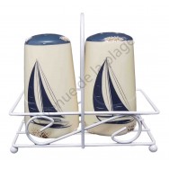 Salière et poivrière voilier style ancien