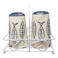 Salière et poivrière poissons style ancien