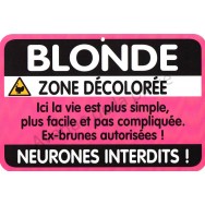 Plaque de porte Danger "Blonde"