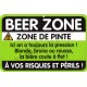 Plaque de porte Danger "Beer Zone"