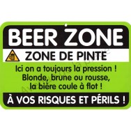 Plaque de porte Danger "Beer Zone"