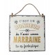 Plaque message "Marraine fantastique"