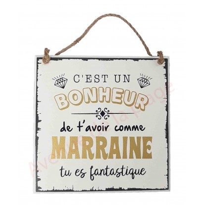 Plaque message "Marraine fantastique"
