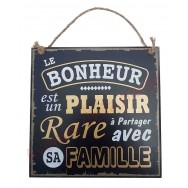 Plaque message "Le bonheur en famille"