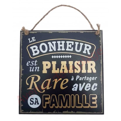 Plaque message "Le bonheur en famille"